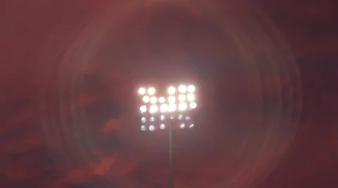 Stadium Lights Pink Sky Pan Stock Footage 12589552
