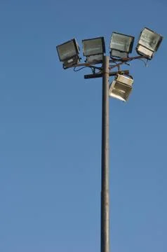 Stadium lights pole Stock Photos