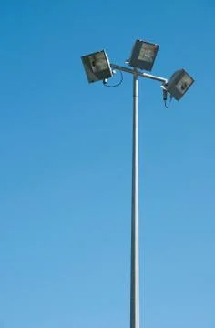 Stadium lights pole Stock Photos