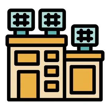 Stadium lights shining down on a large building at night Ilustración de archivo