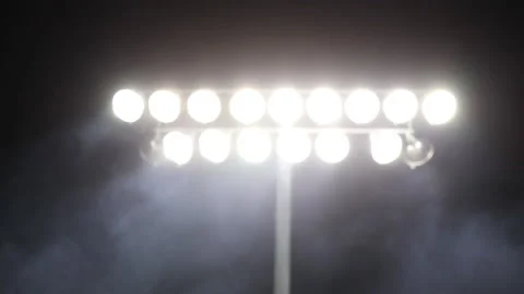 Stadium Lights With Smoke Close Up Stock Footage 132935991