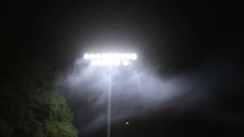 Stadium Lights With Smoke Stock Footage 132935868