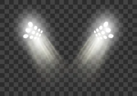 Stadium Lights Spot Effect On Transparent Back Stock Illustration