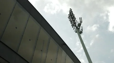 Stadium lights stand in the evening Stock Footage 52026005