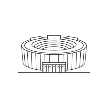 Stadium Line Icon Stock Illustration