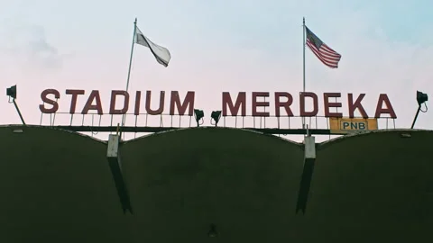 Stadium Merdeka Signage Stock Footage 230922424
