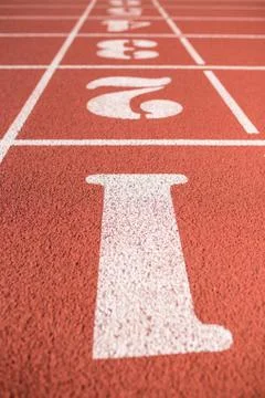 Stadium numbered treadmill Stock Photos