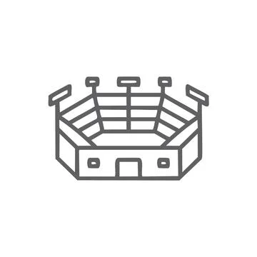 Stadium outline icon vector illustration. Simple line drawing of a stadium .. Stock Illustration