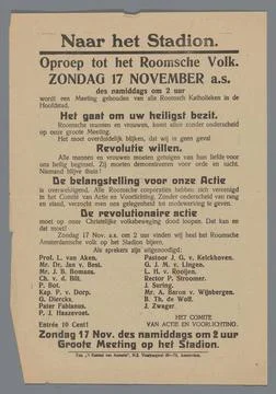 To the stadium. Printed sheet of paper, with different fonts. Dated: Sunda... Foto stock