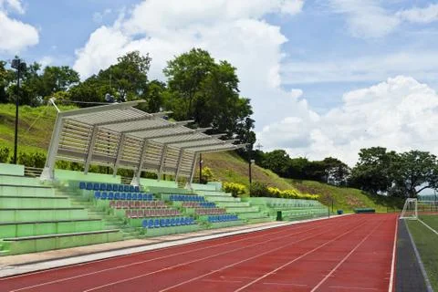 Stadium with running track Foto stock