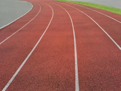 Stadium running track soft track Stock Photos