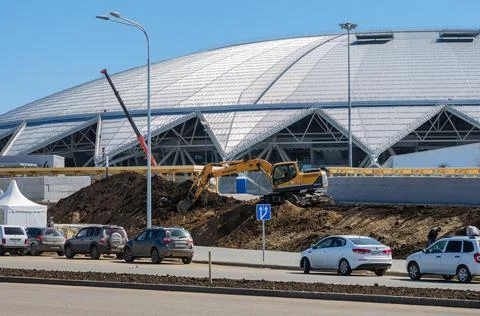 The stadium Samara Arena is under construction Stock Photos
