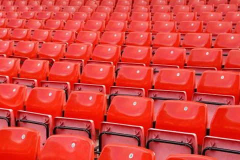 Stadium Seating, Rows of Empty Seats, United Kingdom 库存照片