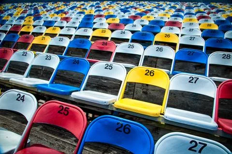 Stadium seats Stock Photos