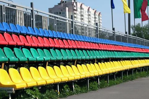 Stadium seats Stock Photos