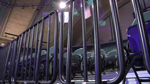 Stadium Seats Through Guard Rail Stock Footage 37205012