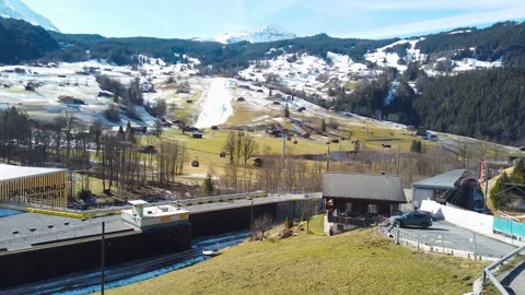 The stadium of the ski jumping hill tower and the track. In the background the Stock Footage 150070821