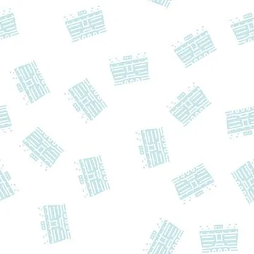 Stadium soccer glyph seamless pattern Stock Illustration