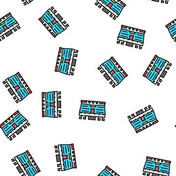 Stadium soccer vector seamless pattern Stock Illustration
