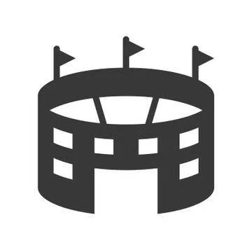 Stadium solid icon isolated on white background イラスト素材