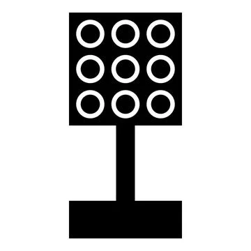 Stadium spotlight floodlight tower bright light icon black color vector ill.. Stock Illustration