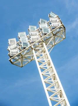 Stadium spotlight Stock Photos