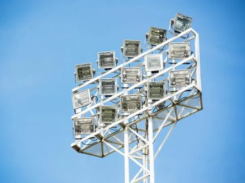 Stadium spotlight Stock Photos