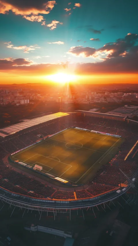 Stadium in stunning evening light Stock Footage 263656567
