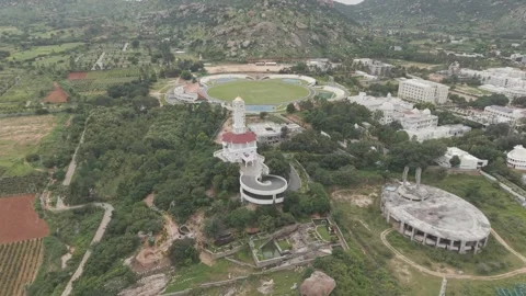 Stadium surrounded by mountains Stock Footage 320317028