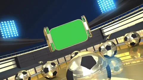 Stadium TV Green Screen Display Widescreen Stock-Footage 344766348