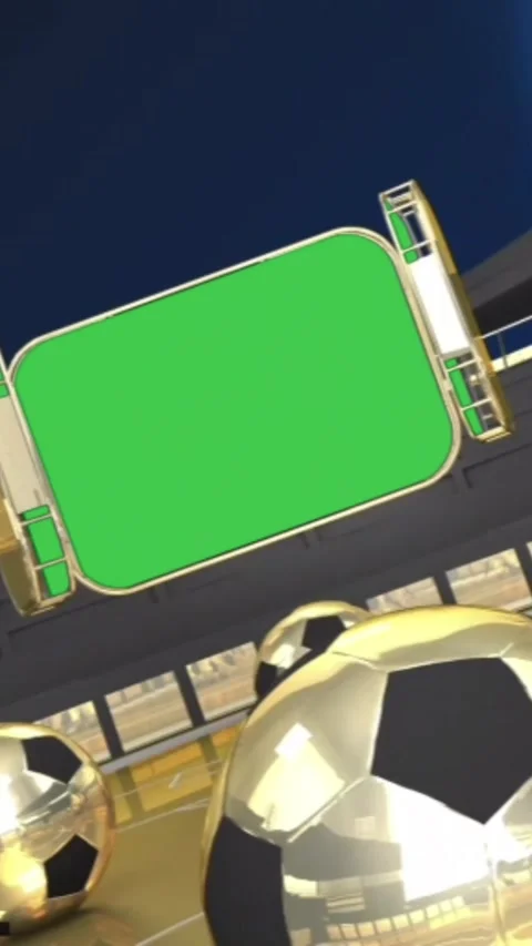 Stadium TV Green Screen Display Vertical Stock-Footage 344766349