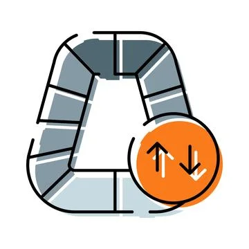 Stadium venue with arrows for data transfer イラスト素材