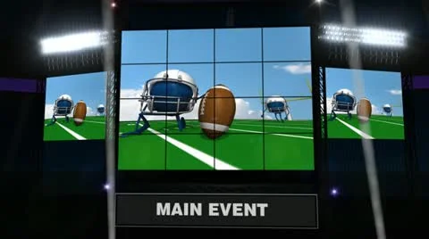 Stadium video screens - with alpha matte Stock Footage