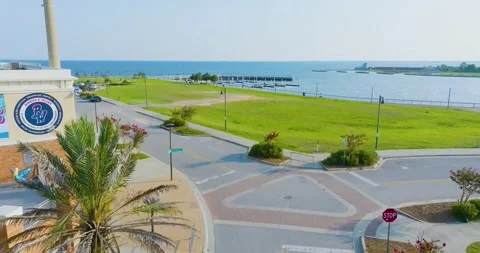 Stadium by the water Stock Footage 246984646