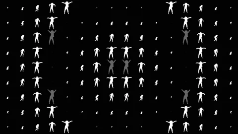 Stadium wave. Animation. Achromatic background. Stock Footage 160851549