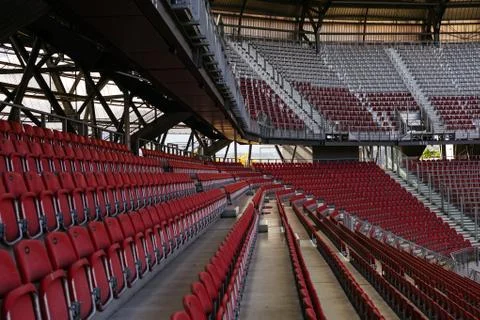 Stadium without spectators during the match during the coronavirus 스톡 사진