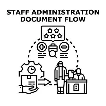Staff administration and document flow concept illustration Stock Illustration