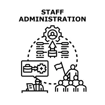 Staff administration and human resource management process Stock Illustration