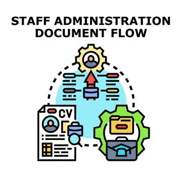 Staff administration document flow concept illustration Illustrazione stock