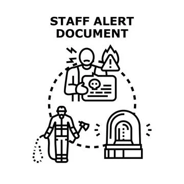 Staff alert document warning about emergency risk Stock Illustration