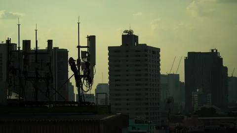 Staff are checking the communication system. Stock Footage 156941941