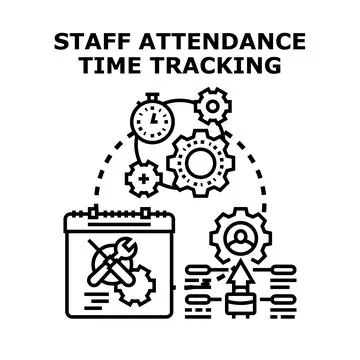 Staff attendance time tracking system management concept Stock-Illustration