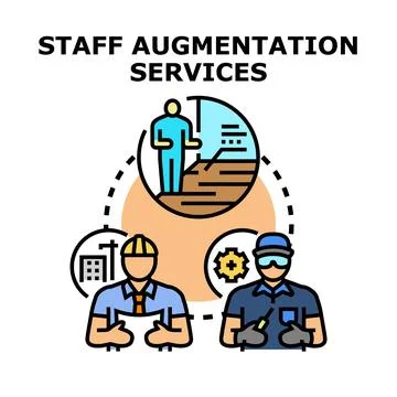 Staff augmentation services hiring remote team concept Stock Illustration