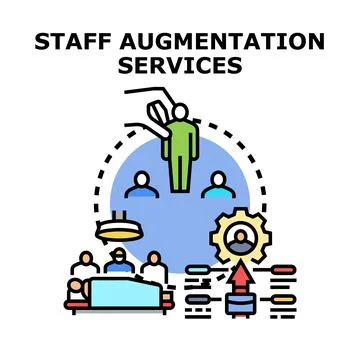 Staff augmentation services increasing team capacity and performance Stock Illustration