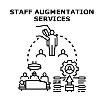 Staff augmentation services increasing team capacity and performance Stock Illustration
