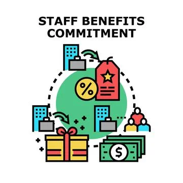 Staff benefits commitment concept representing employee rewards 스톡 일러스트