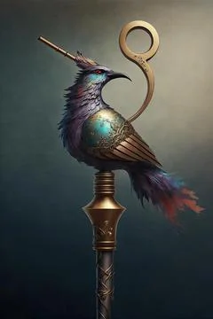 Staff of birdcalls Stock Illustration