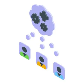 Staff brainstorming icon isometric vector. Business office people Stock Illustration