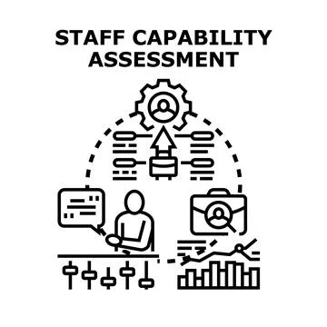 Staff capability assessment and performance evaluation concept Stock Illustration