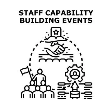 Staff capability building events for employee development Stock Illustration